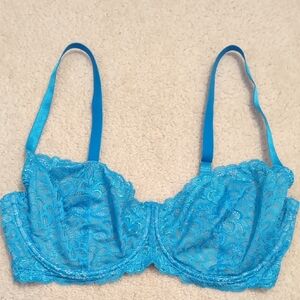 True & Co Blue Lace Underwire Bra